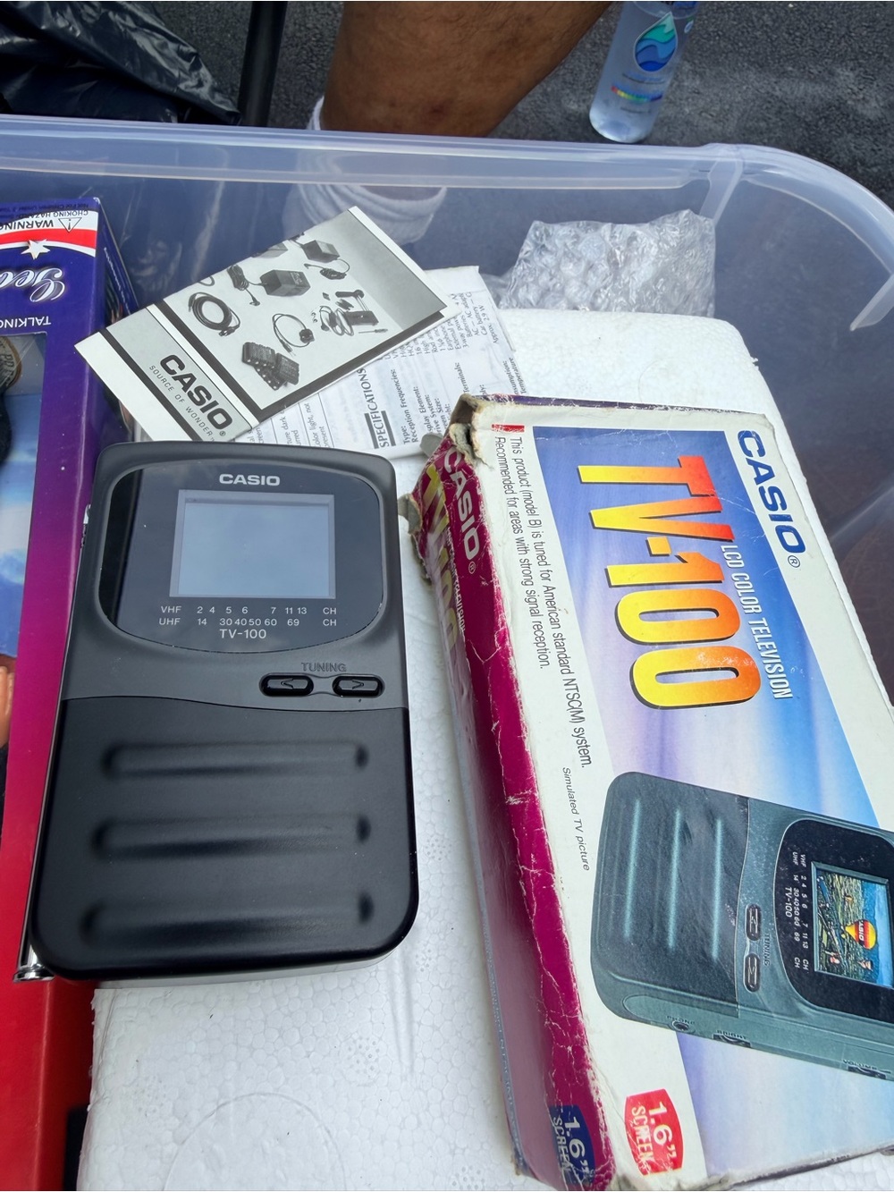 Casio TV-100 Vintage LCD Color Portable TV with Original Box & Manual
